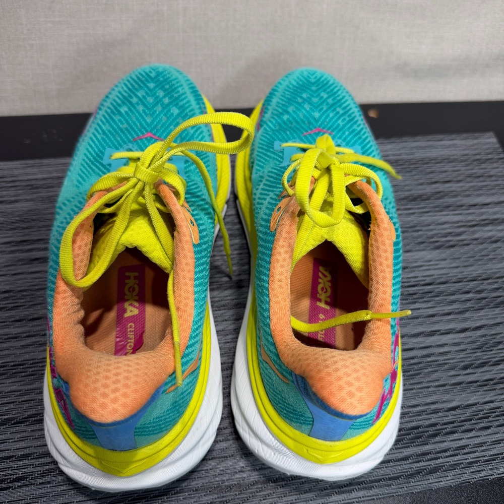 Hoka One Clifton 9 Running Shoes - Womens 8 - Cerise Primrose 1127896 CEPR - Picture 10 of 15